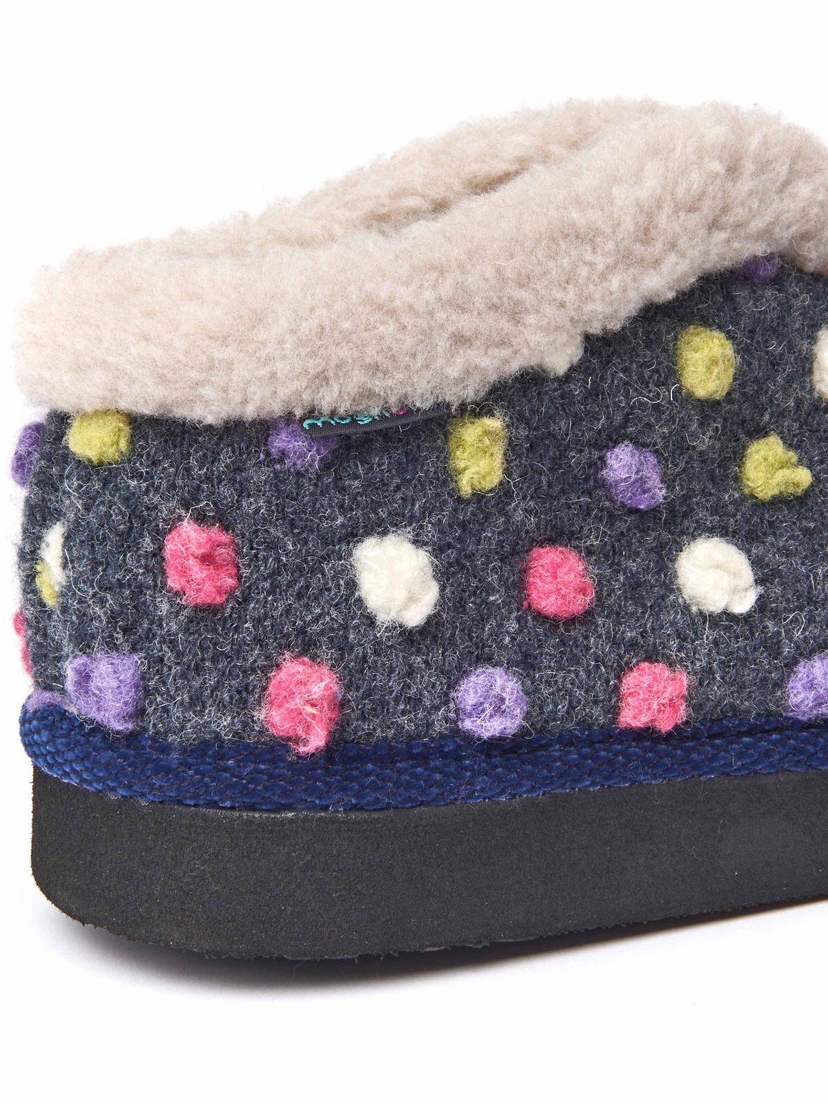 Blue short spotty bootie slippers - BO INDIGO