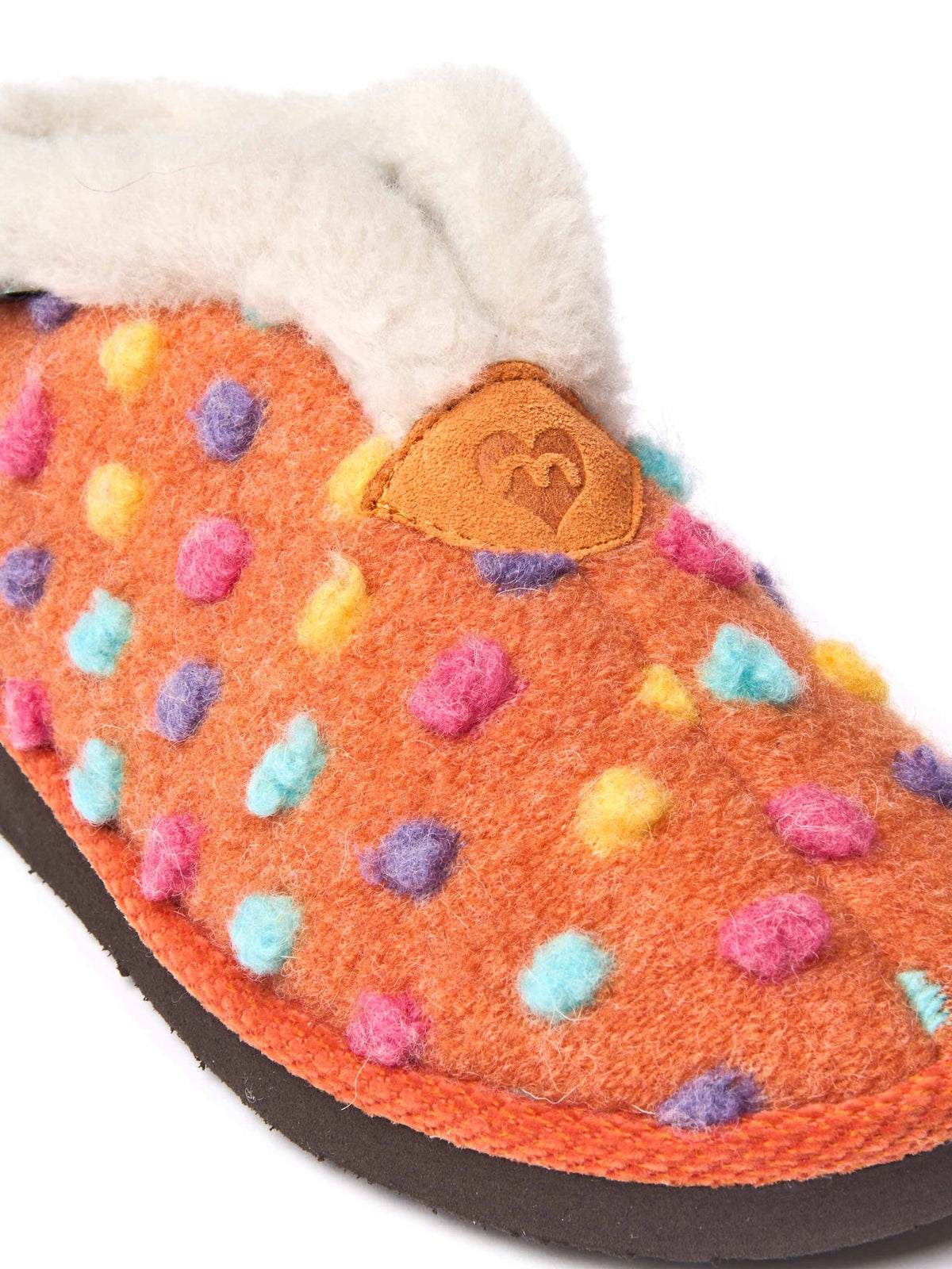 Orange short spotty bootie slippers - BO ORANGE
