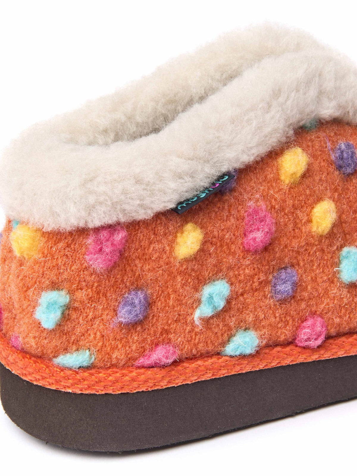 Orange short spotty bootie slippers - BO ORANGE