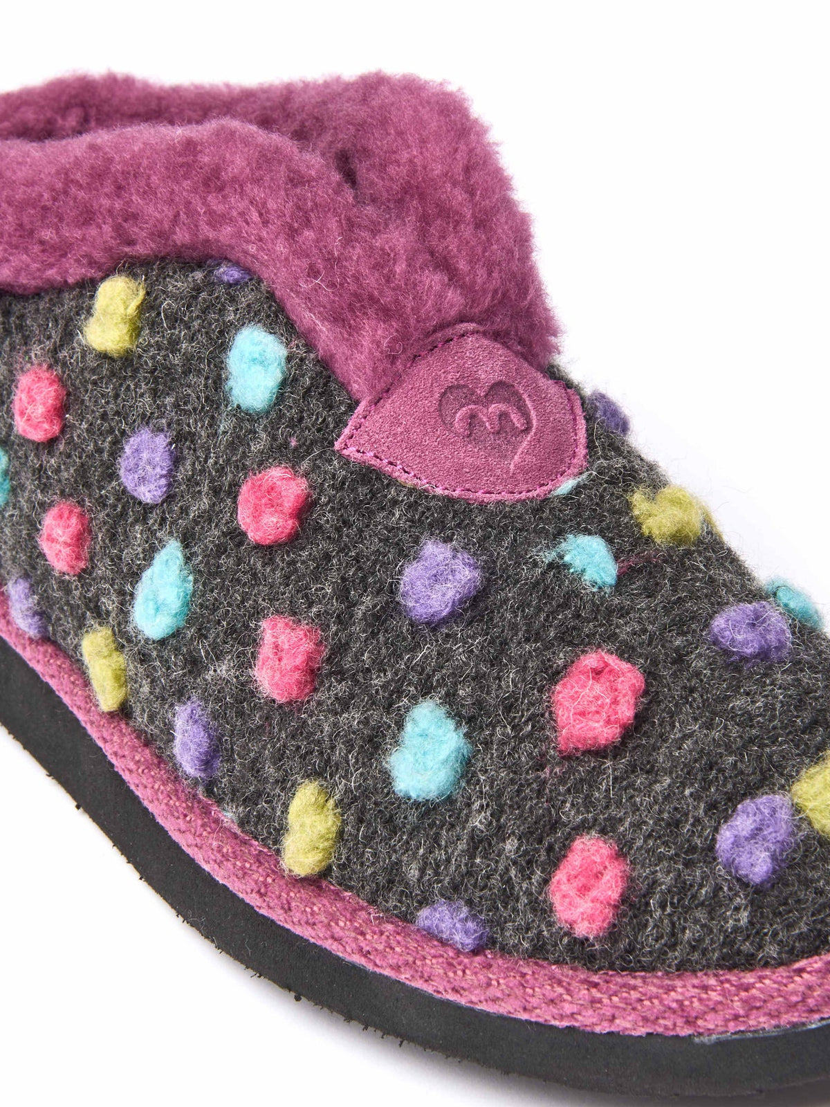 Grey short spotty bootie slippers - BO SHADOW