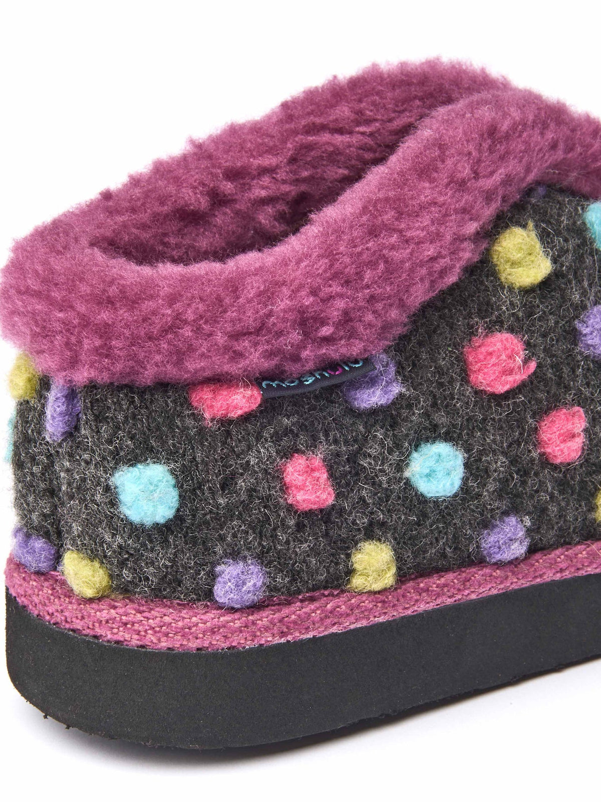 Grey short spotty bootie slippers - BO SHADOW