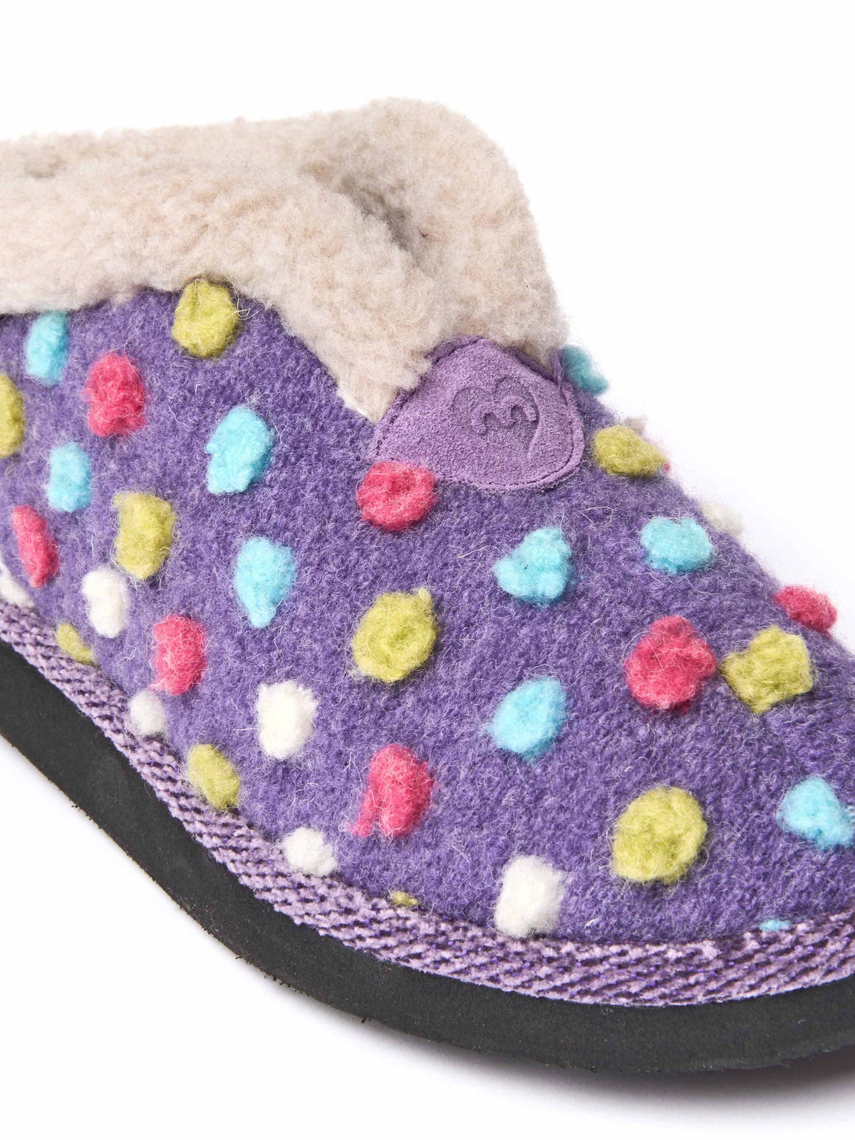 Purple short spotty bootie slippers - BO VIOLET
