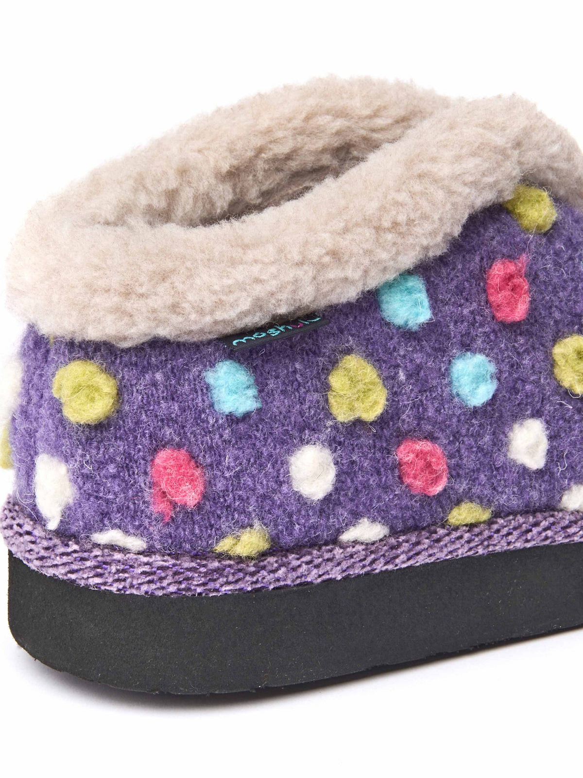 Purple short spotty bootie slippers - BO VIOLET