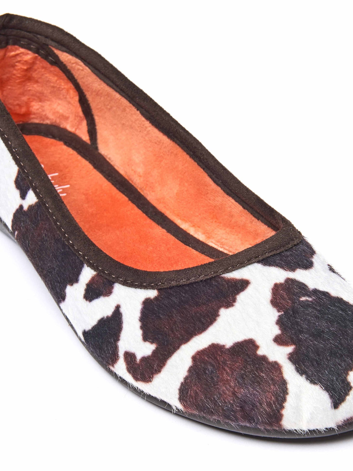 Animal print ballerina slippers - LEONA COW PRINT