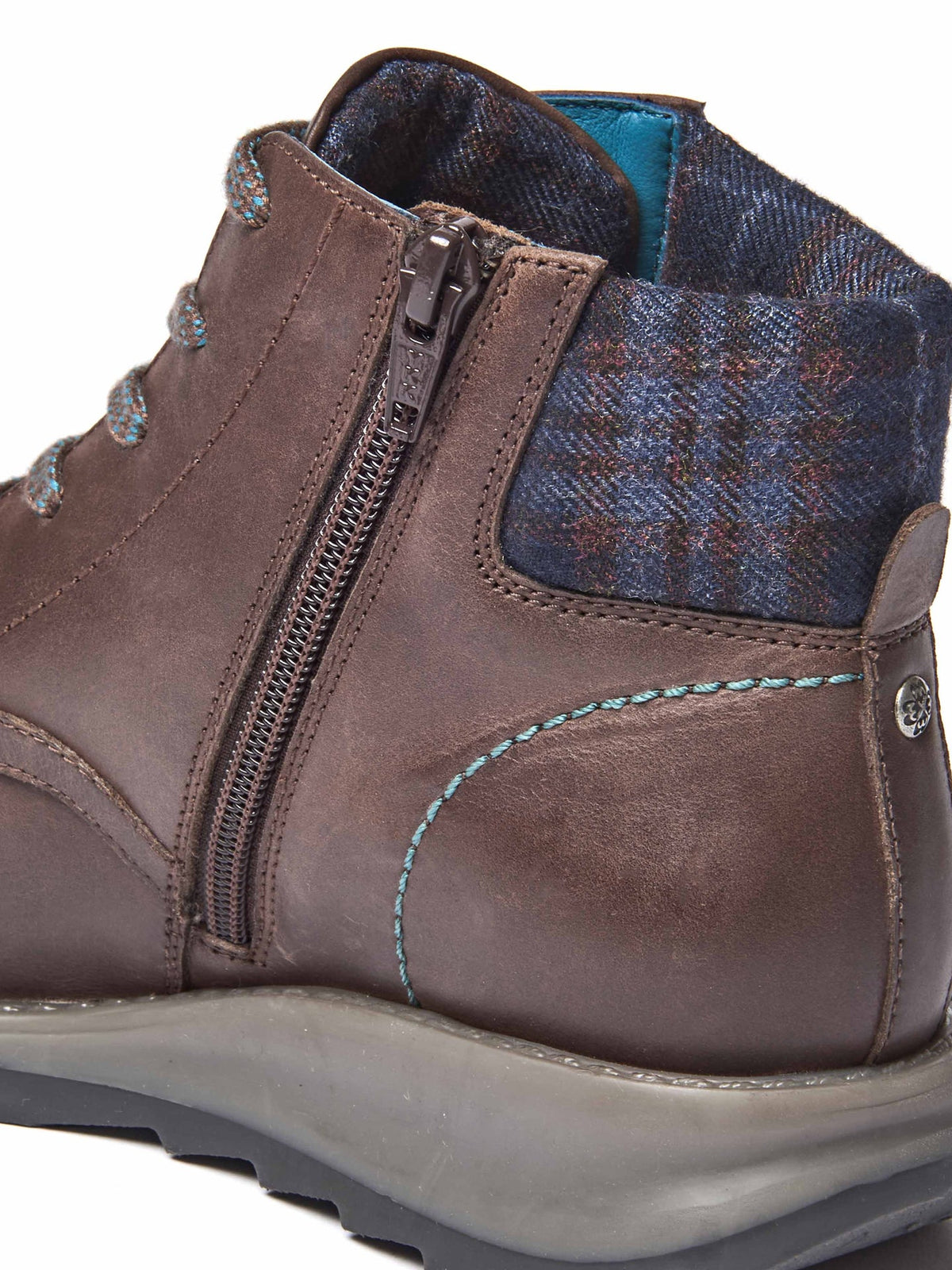 Brown zip up dual-fit ankle boot - LYDD CHOCOLATE WAXY