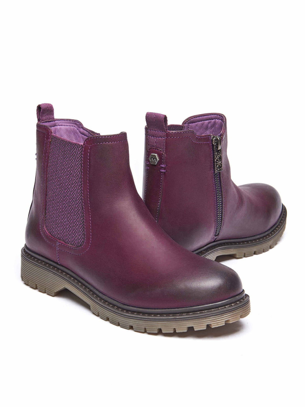 Purple chunky Chelsea boot - SKERRY 2 PLUM WAXY