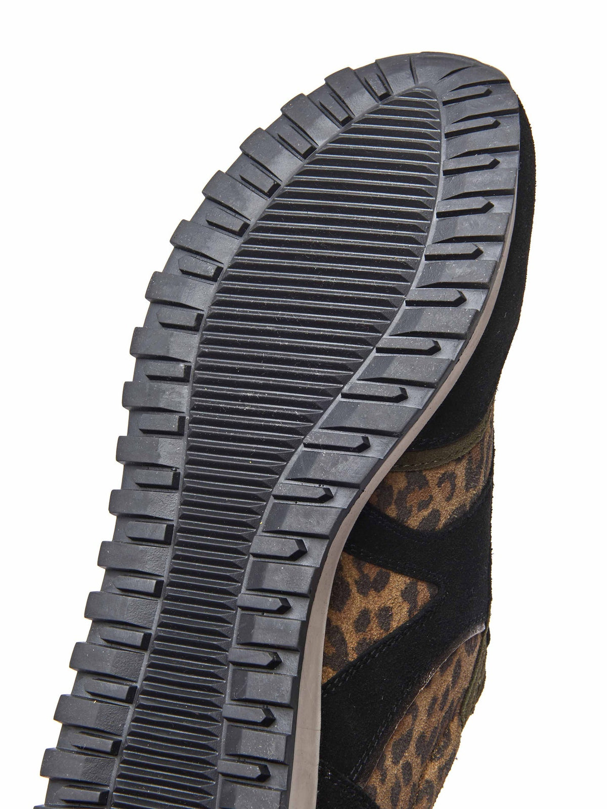 Black sporty lace up trainer - REMI BLACK/LEOPARD