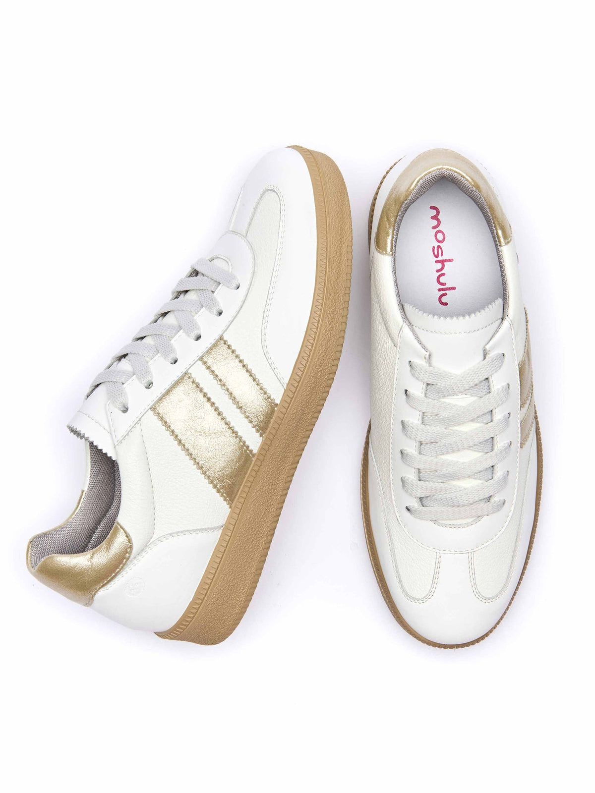 White colourful and metallic fashion trainers - JESS WHITE LEATHER
