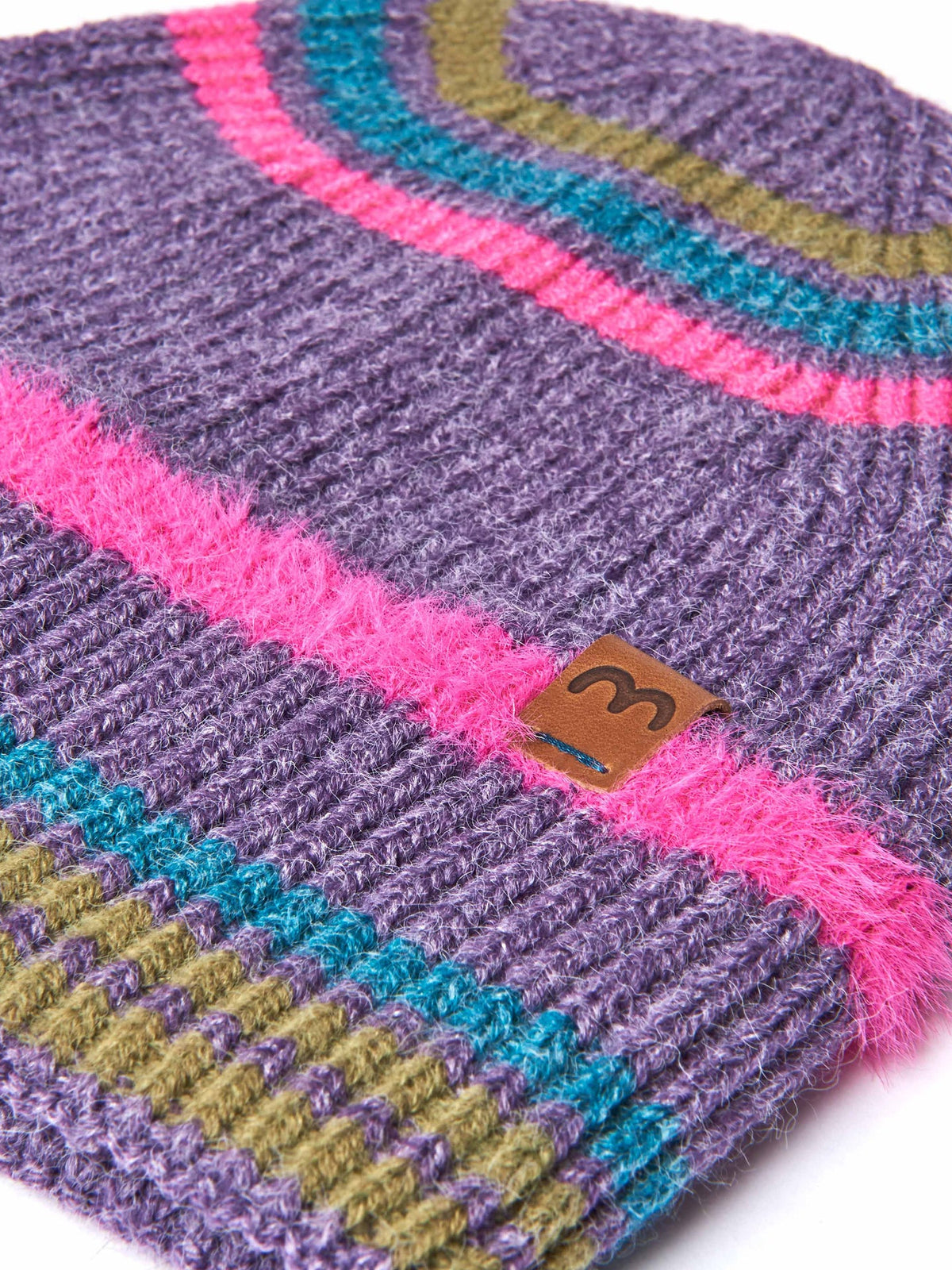 Purple marled knit striped hat - WARBLER HAT HYACINTH