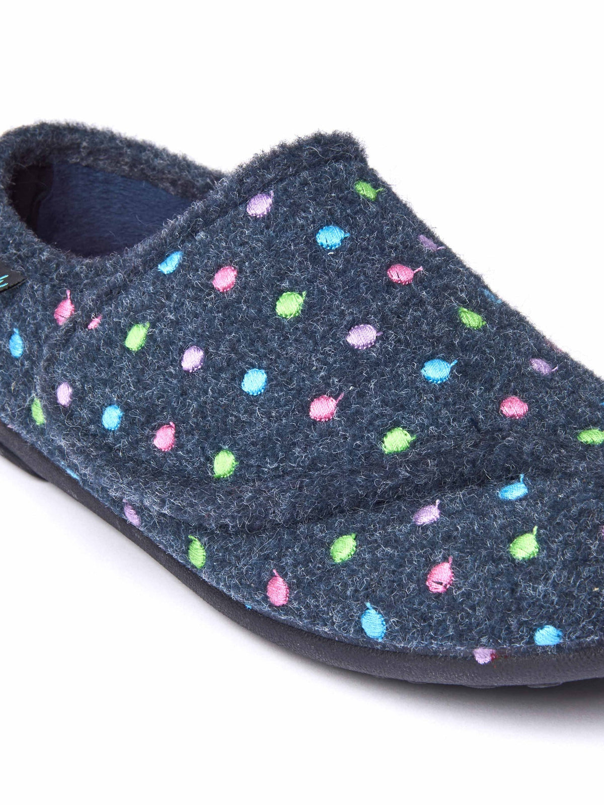 Blue adjustable touch fastening slipper - WATKIN NAVY
