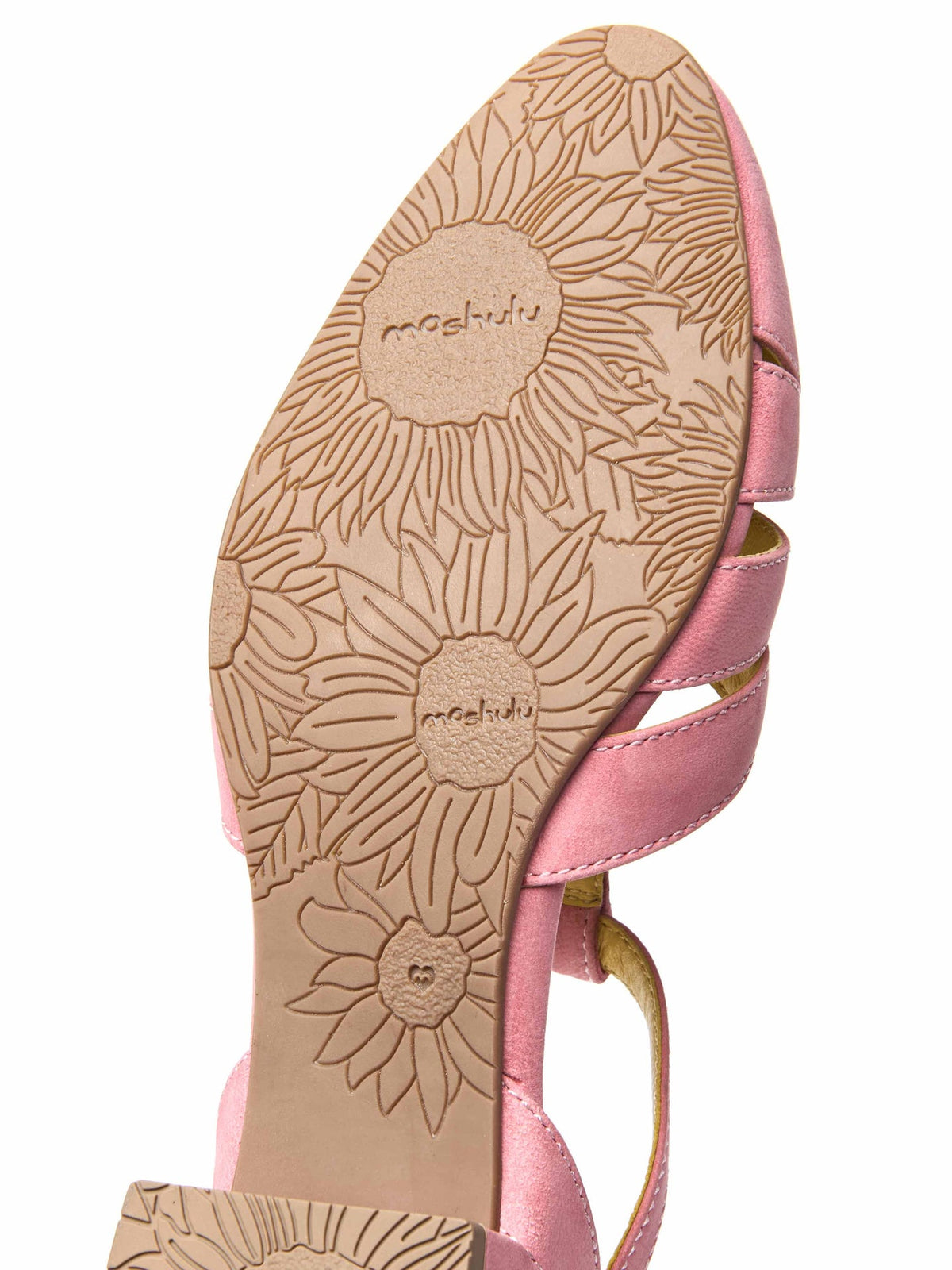 Pink almond-toe vintage style shoes - SAYURI CORAL PINK NUBUCK