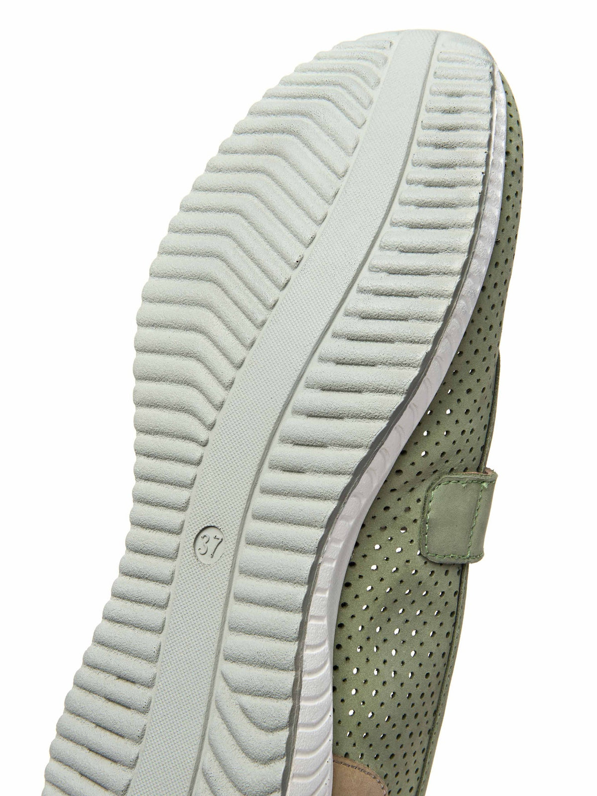 Green sports style ballerina trainer - AMARA SAGE GREEN NUBUCK