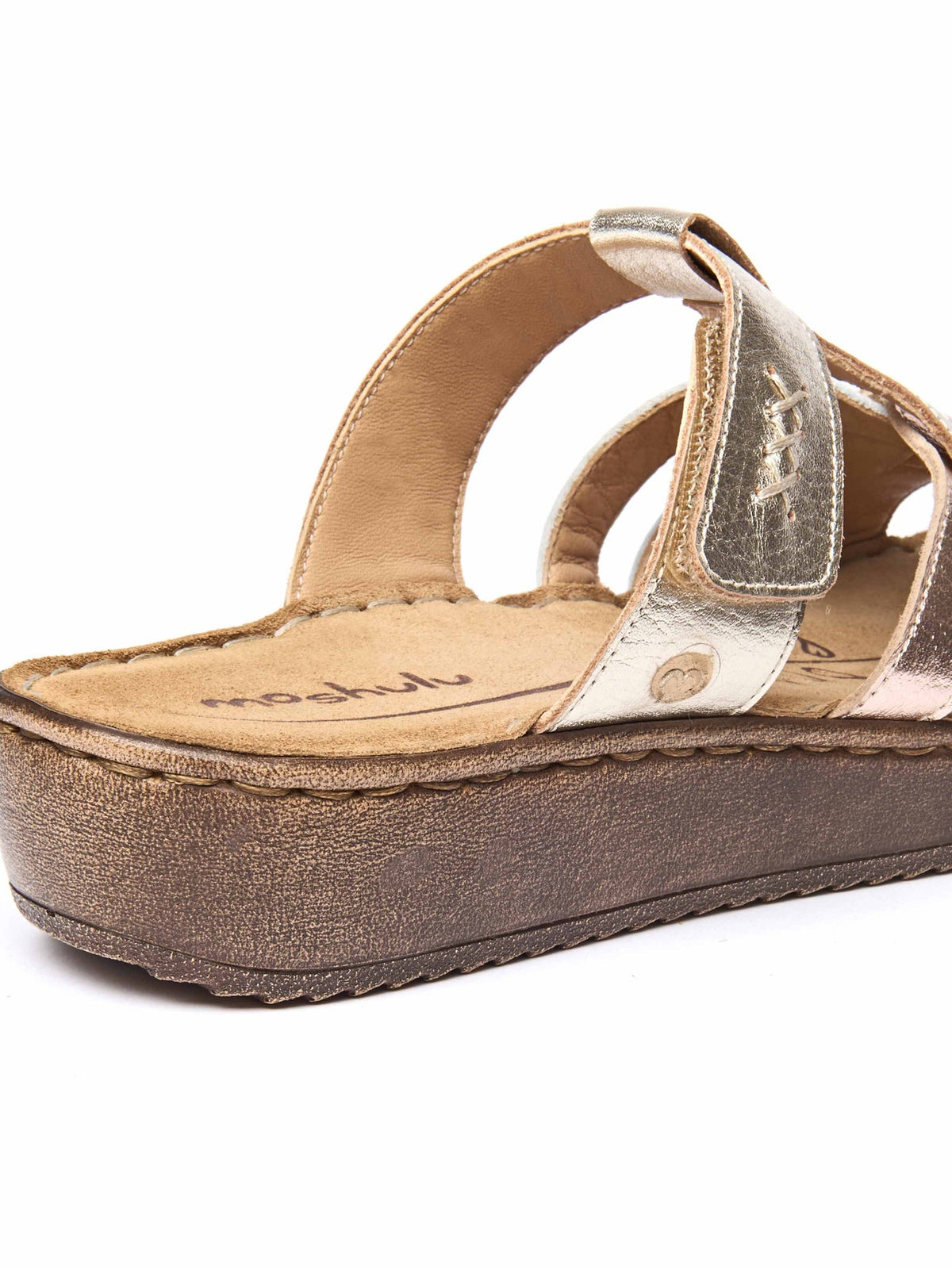 Metallic multi-coloured slip on sandals - ZAHARA METALLIC MULTI LEATHER