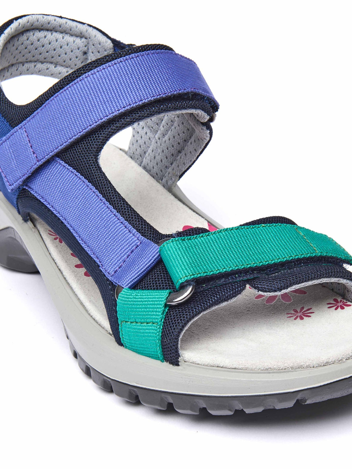 Blue chunky lightweight adventure sandals - LUNE INDIGO MULTI