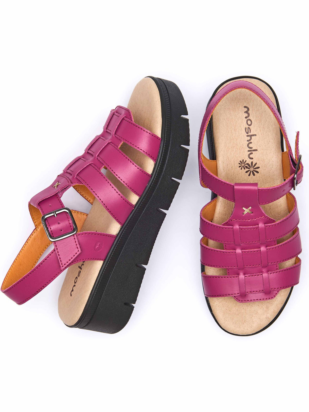 Pink platform gladiator sandals - TULSA FUCHSIA PINK LEATHER