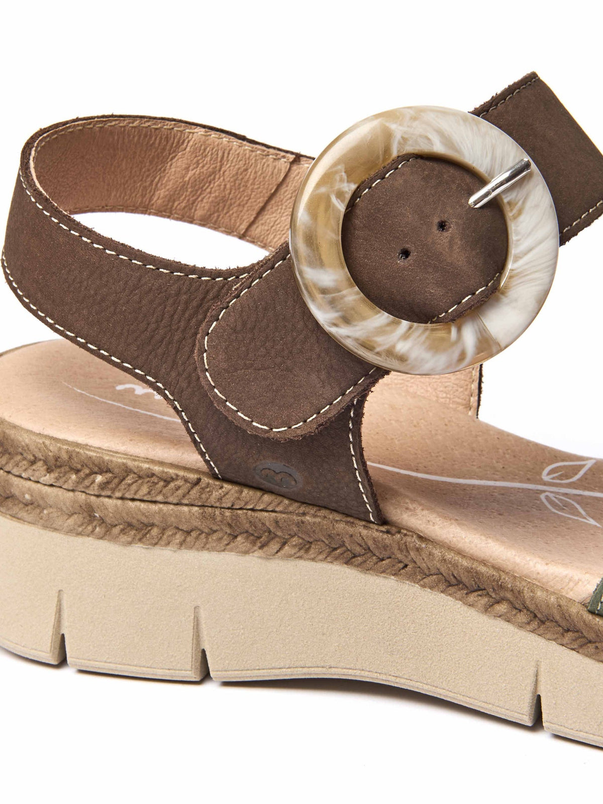 Brown two-toned flexible sandals - PENHALE BROWN/DARK SAGE NUBUCK
