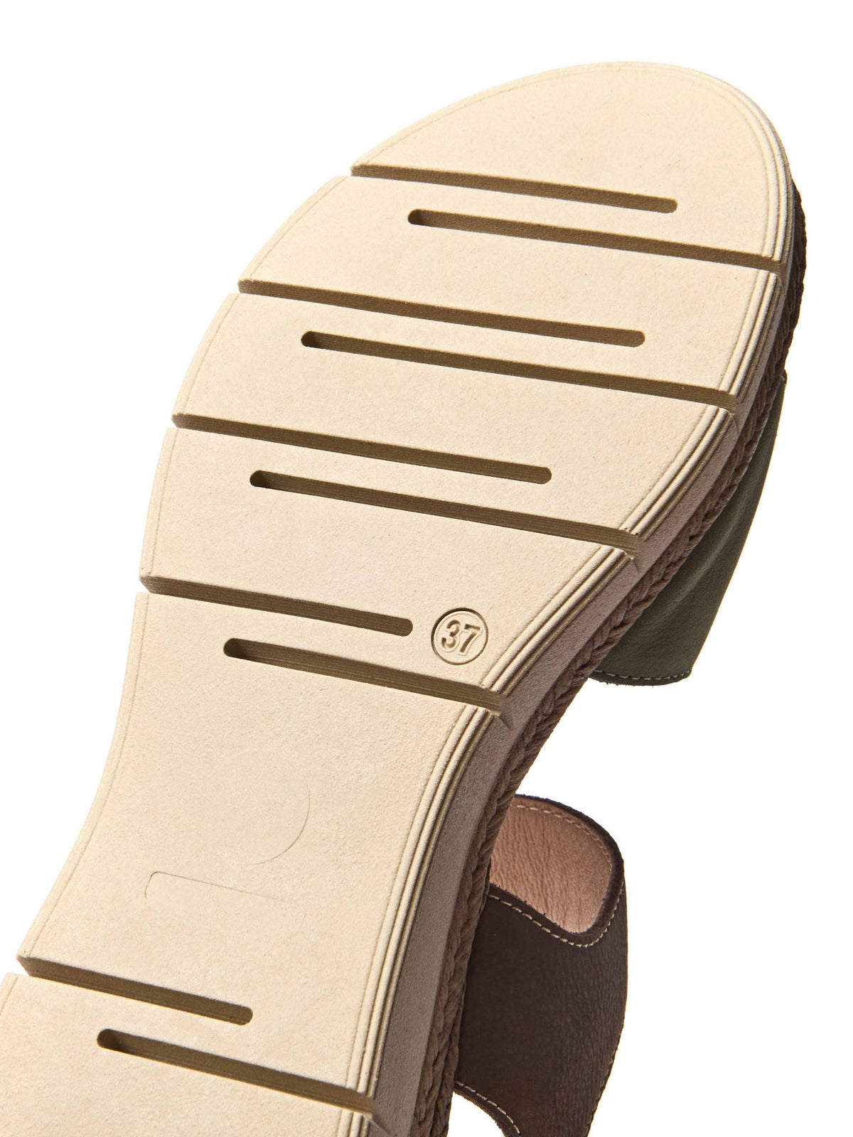 Brown two-toned flexible sandals - PENHALE BROWN/DARK SAGE NUBUCK