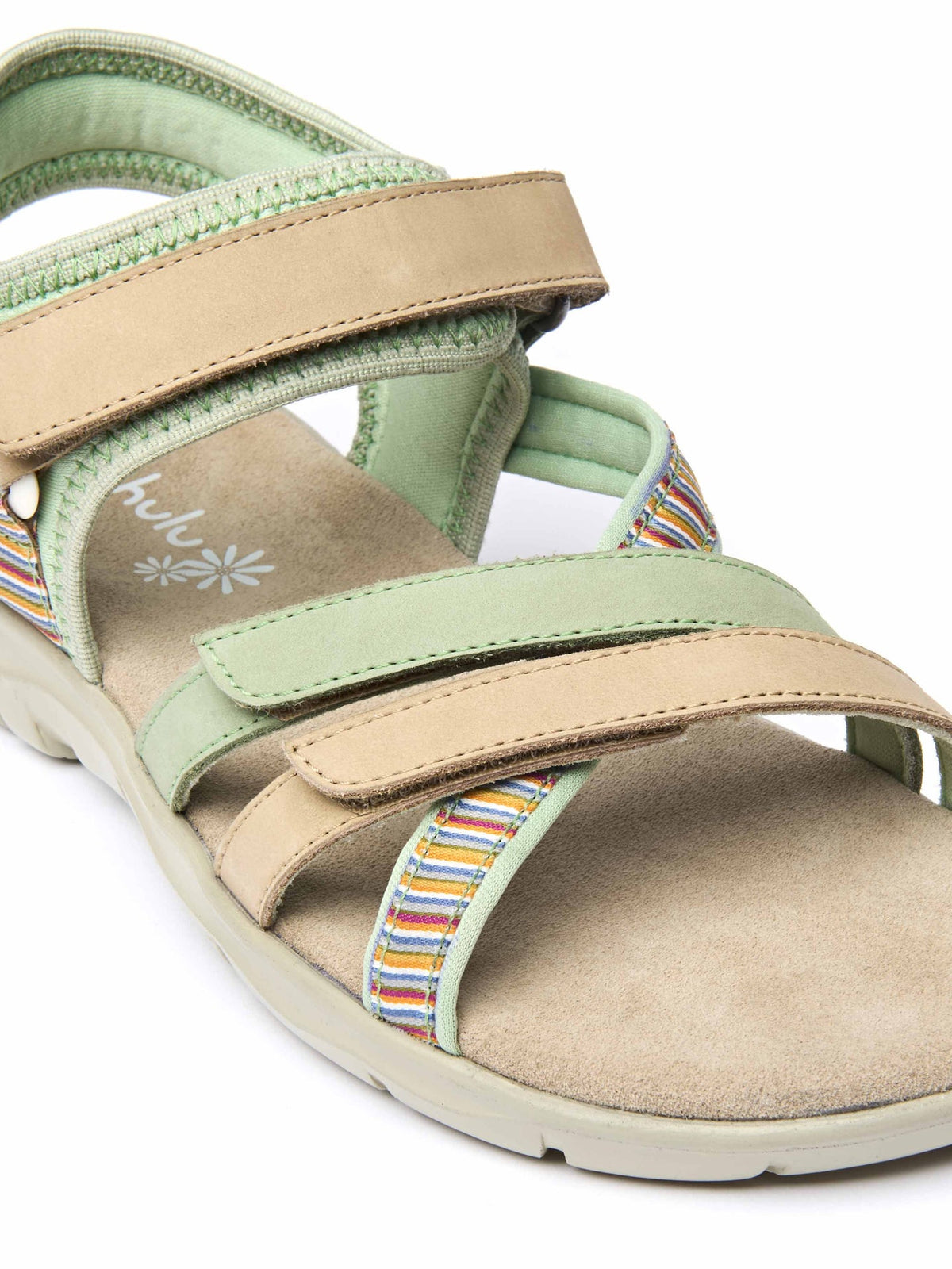Beige slim multistrap adventure sandals - SEVERN SAND NUBUCK