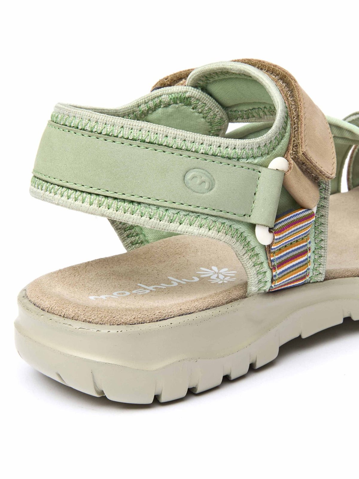 Beige slim multistrap adventure sandals - SEVERN SAND NUBUCK