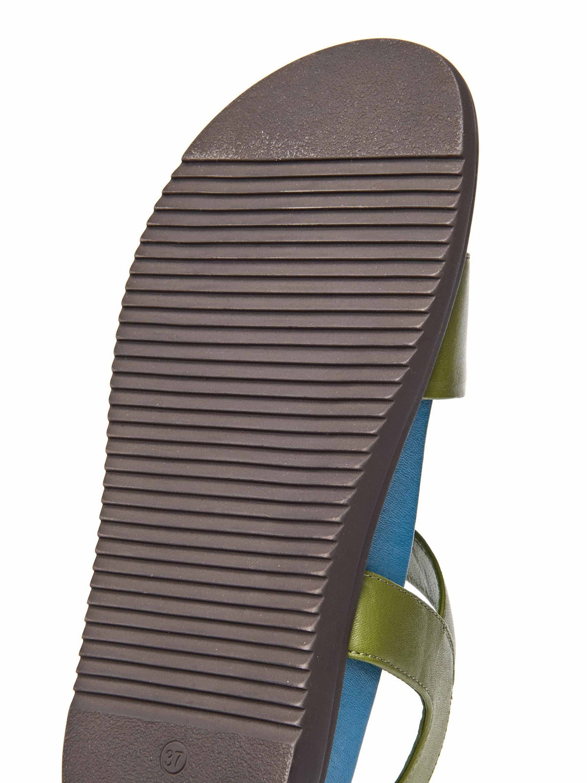 Green colourful leather buckle sandals - NEWARK 2 GUACAMOLE/MARINE TEAL LEATHER