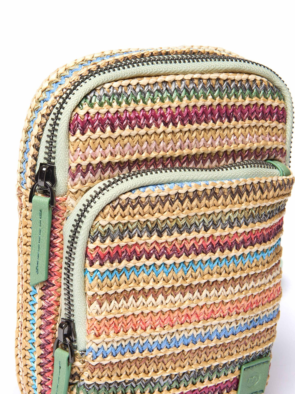 Green ladies' cross-body bag - CATBELLS WOVEN MULTI