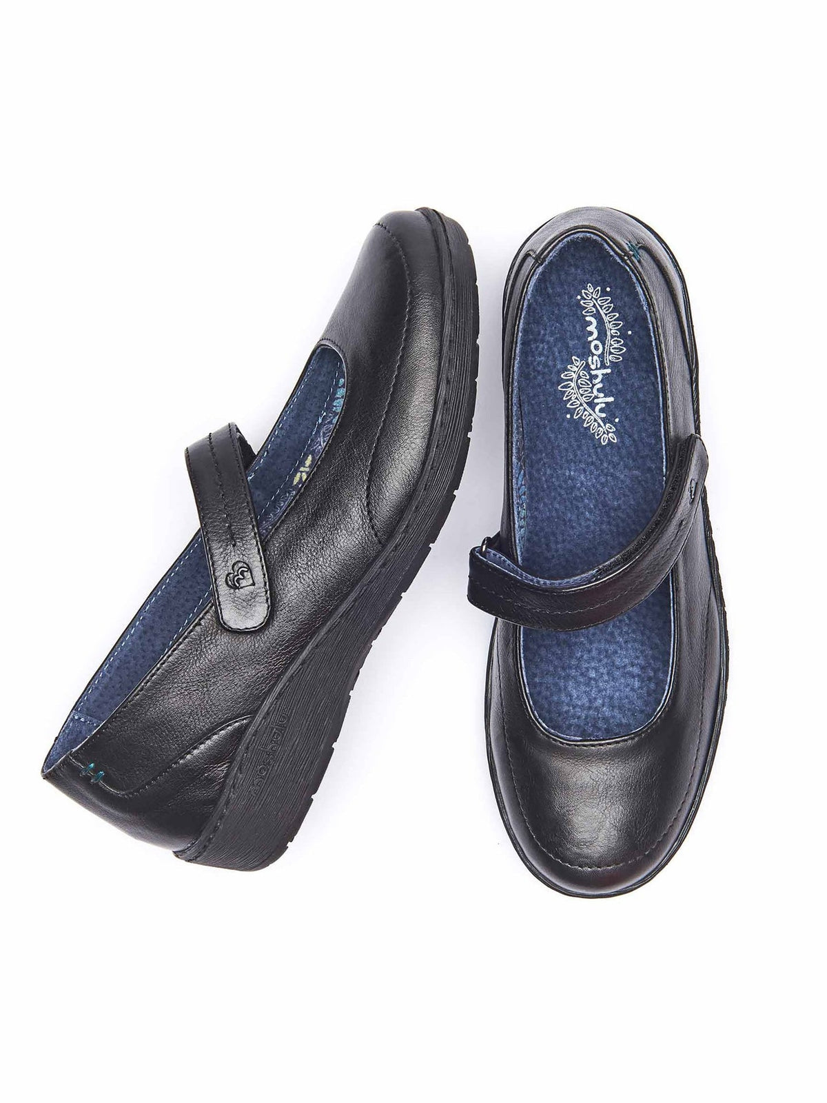 Black leather bar shoes - OSWESTRY BLACK