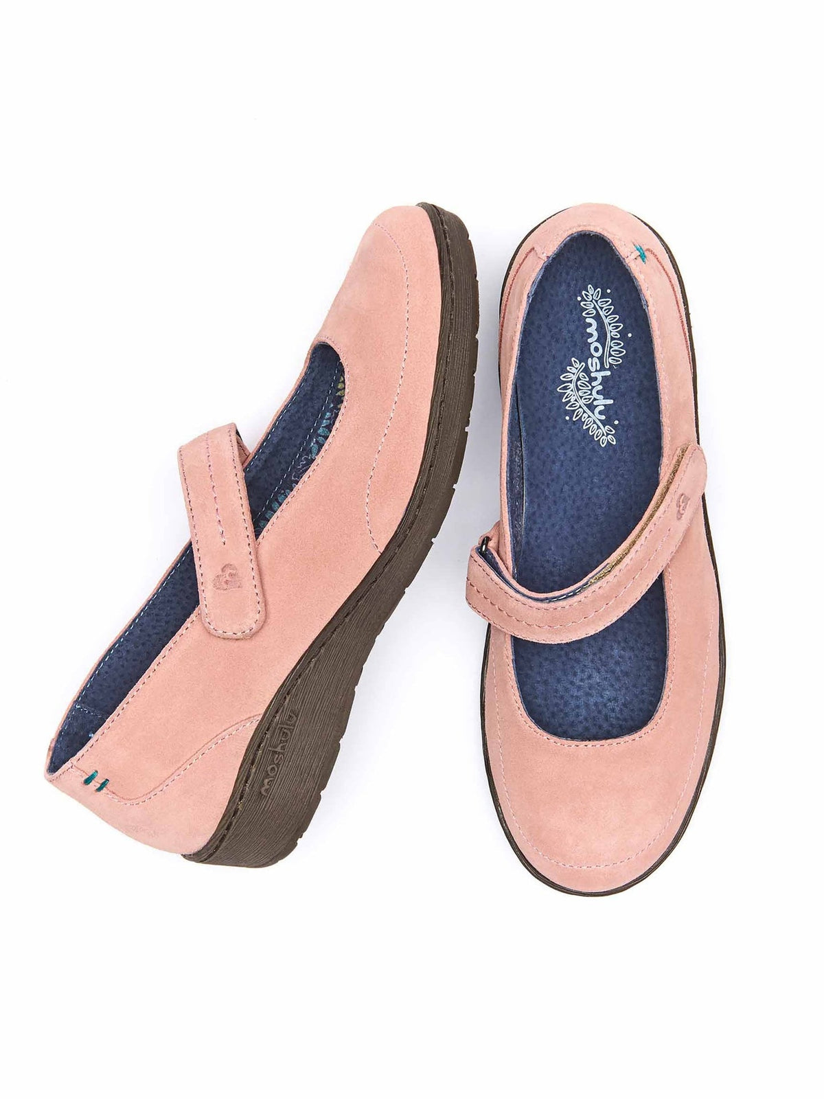 Pink leather bar shoes - OSWESTRY SEASHELL PINK SUEDE