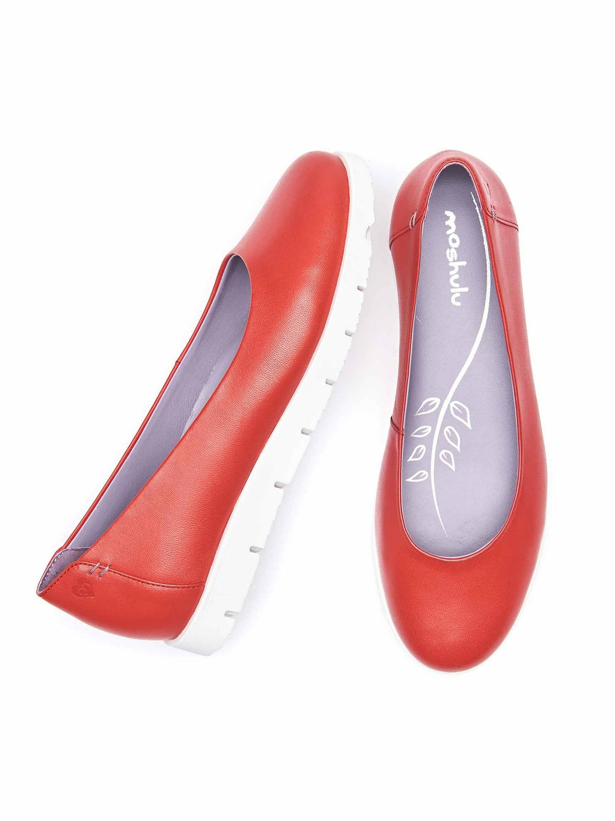 Red leather slip-on ballet pumps - JIN BRIGHT POPPY RED