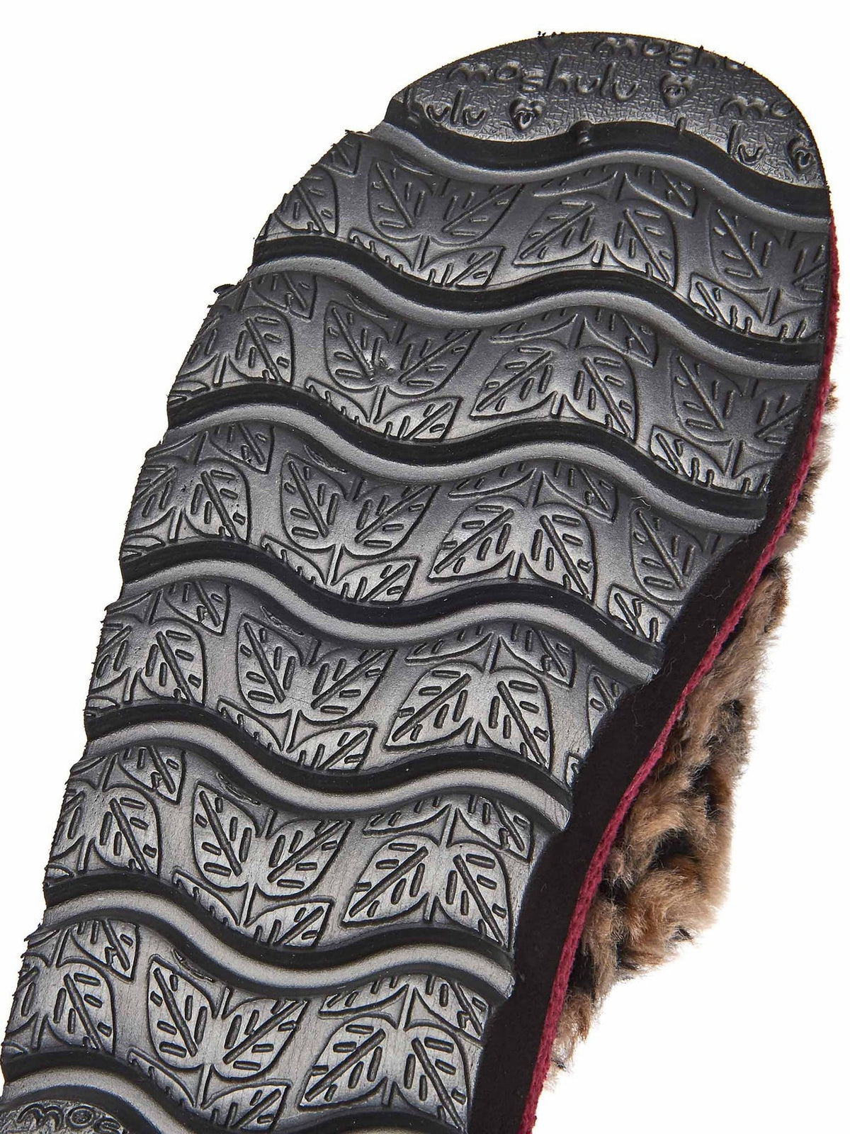 Pink leopard print fluffy mule slippers - SNOW LEOPARD FUCHSIA