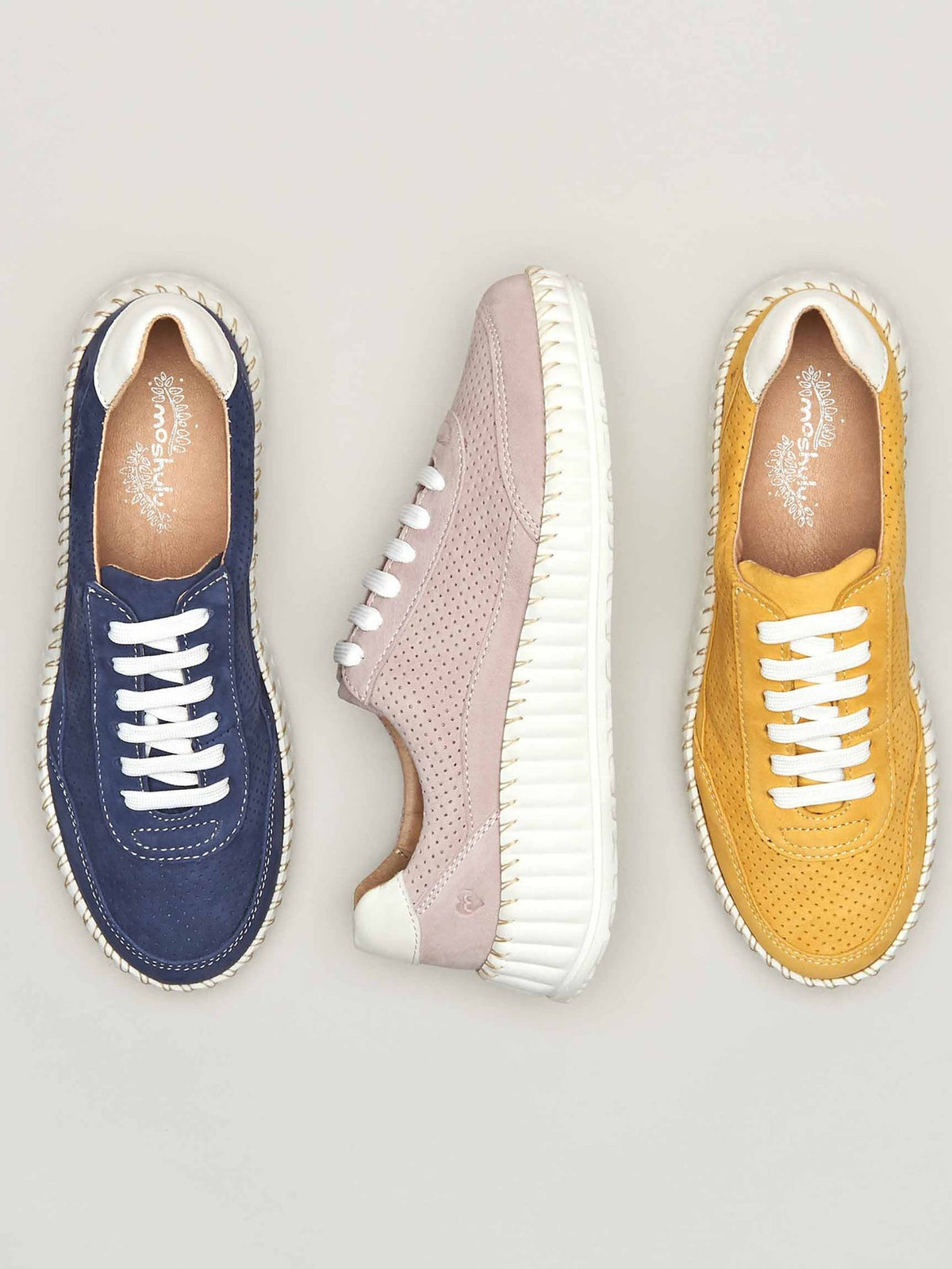 Blue Nubuck wedge trainers - STRETE INDIGO
