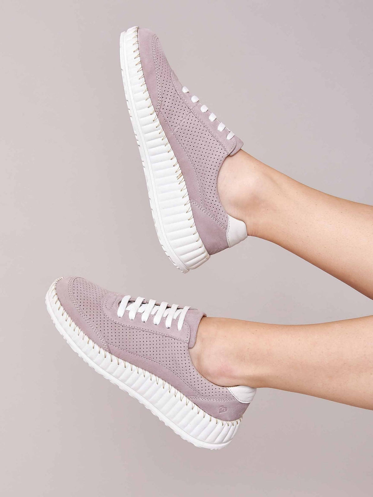 Purple Nubuck wedge trainers - STRETE WASHED LILAC
