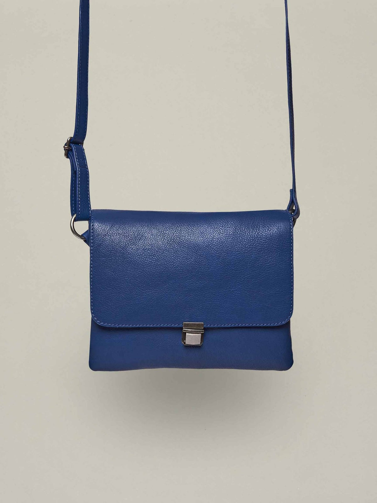 Blue leather shoulder bag - BUDBURST TWILIGHT BLUE