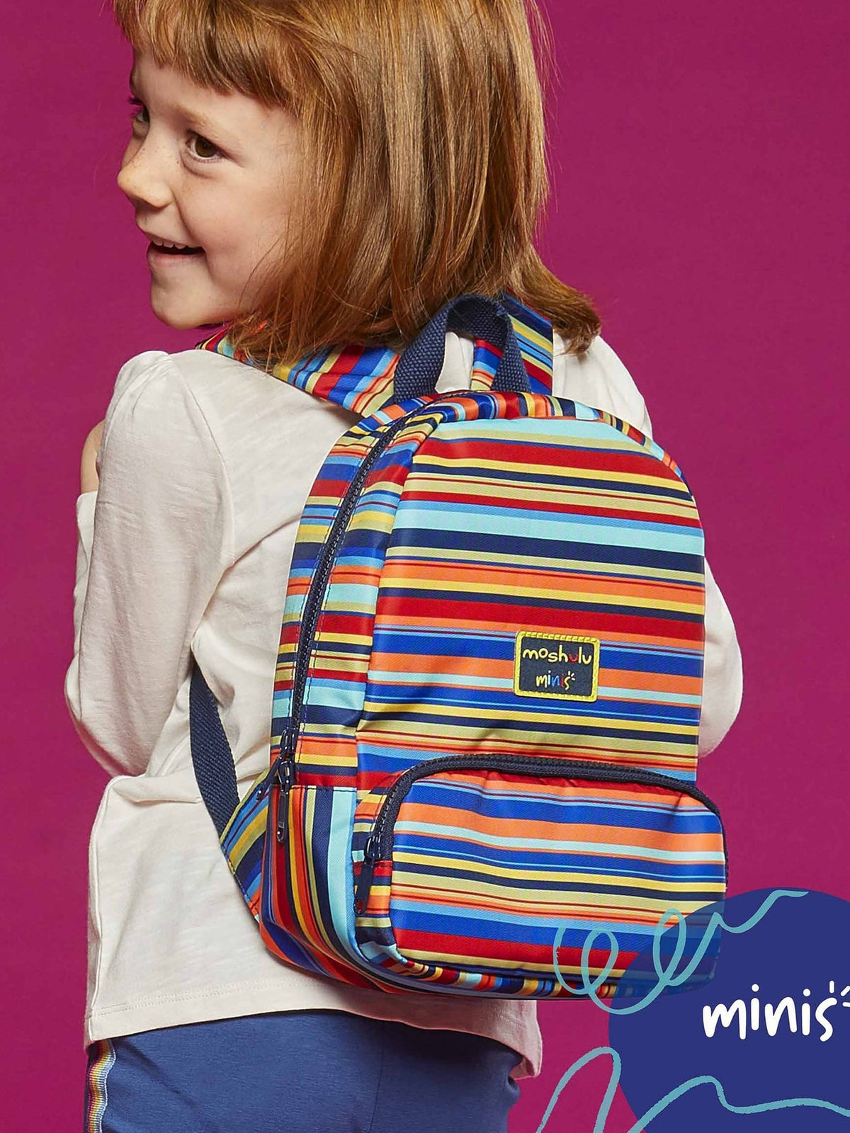 Multi kid's patterned backpack - SCOOBY MULTI STRIPE