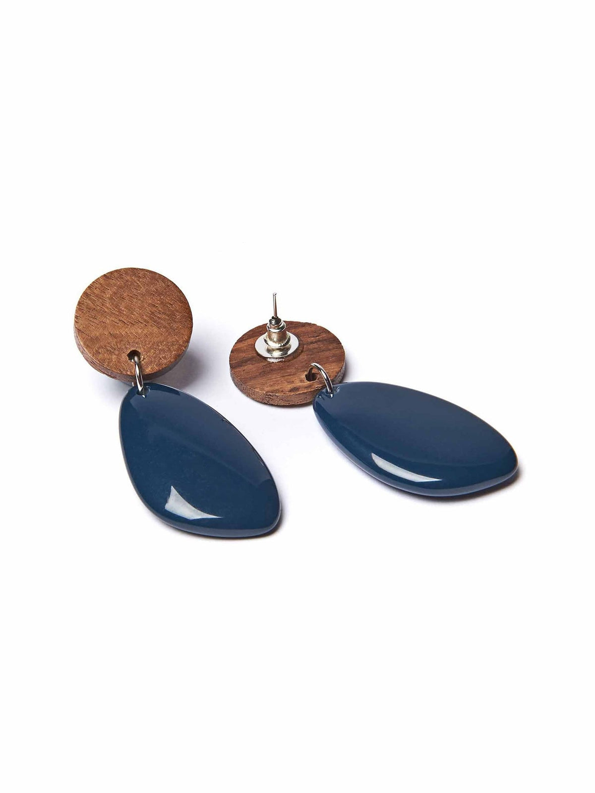 Blue statement drop earrings - BALOCHI EARRINGS AEGEAN BLUE