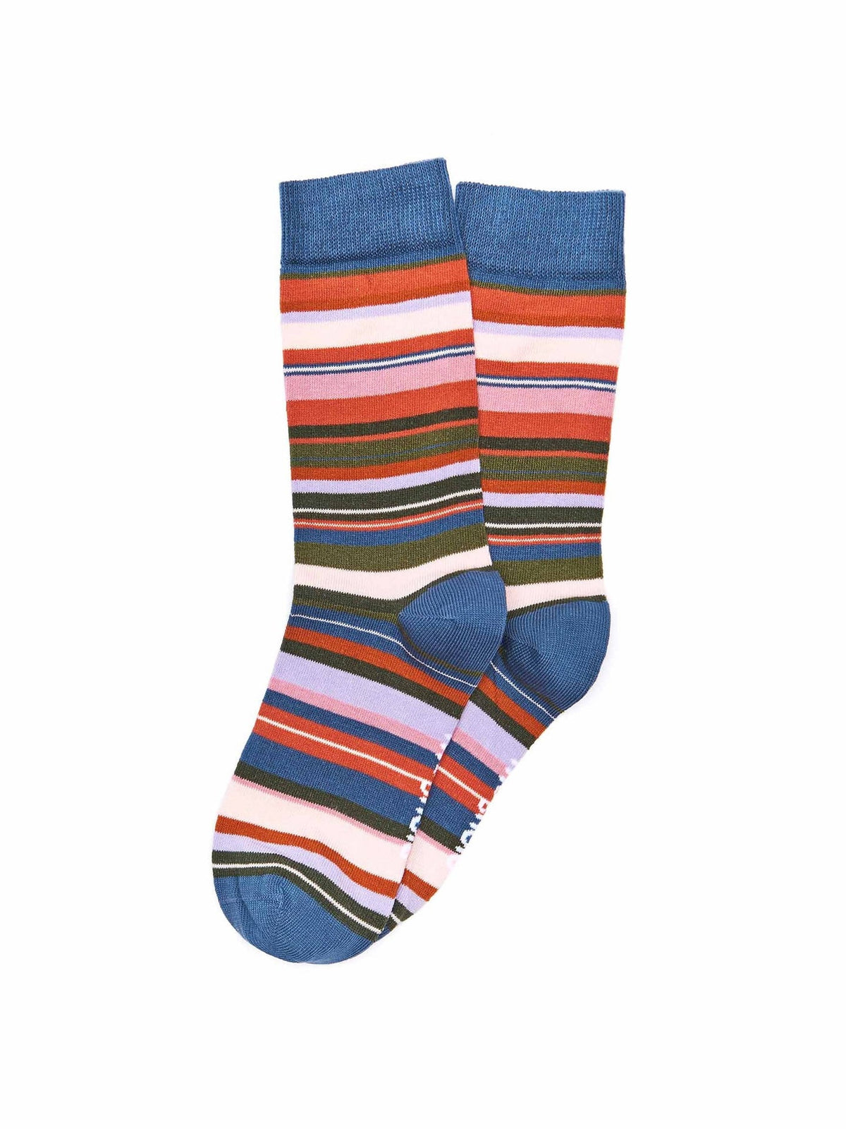Blue / Green ladies' stripy ankle socks - ROCKY ROAD 2 BLUE/FERN MULTISTRIPE