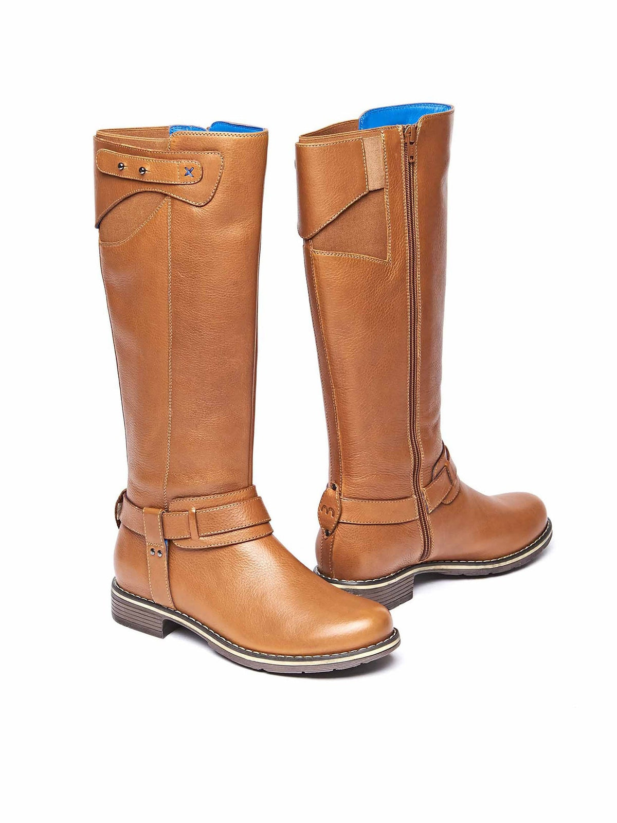 Brown classic leather long boots - MISTLETOE TAN