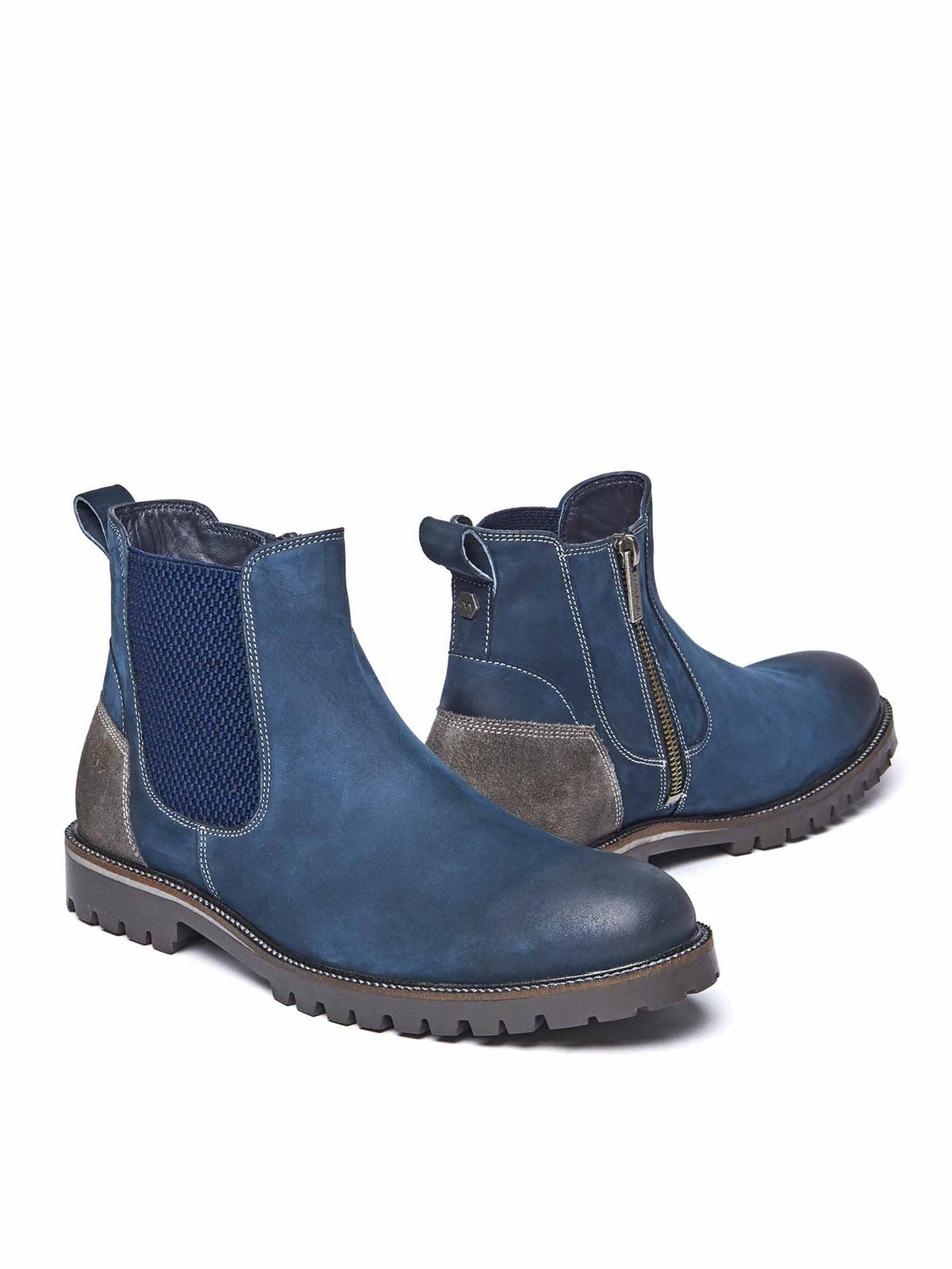 Blue nubuck men's ankle boots - TAILPIPE INDIGO NUBUCK