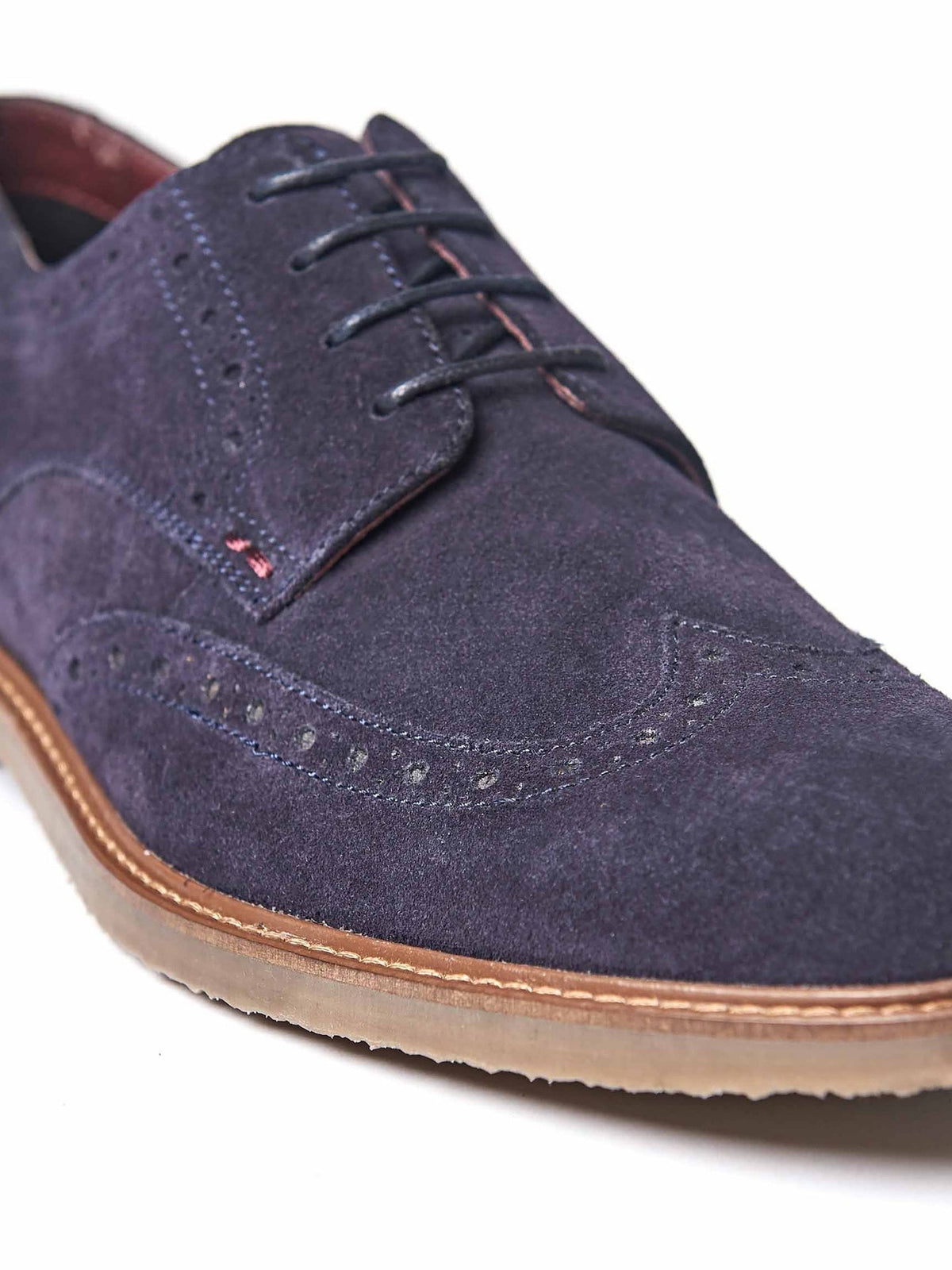 Blue men's brogue shoes - BOSCASTLE 2 NAVY SUEDE