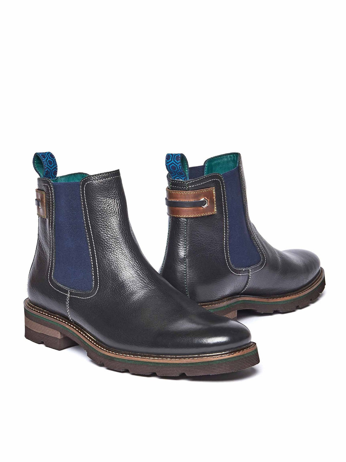Black leather & suede men's Chelsea boot - CRANKSHAFT 2 BLACK