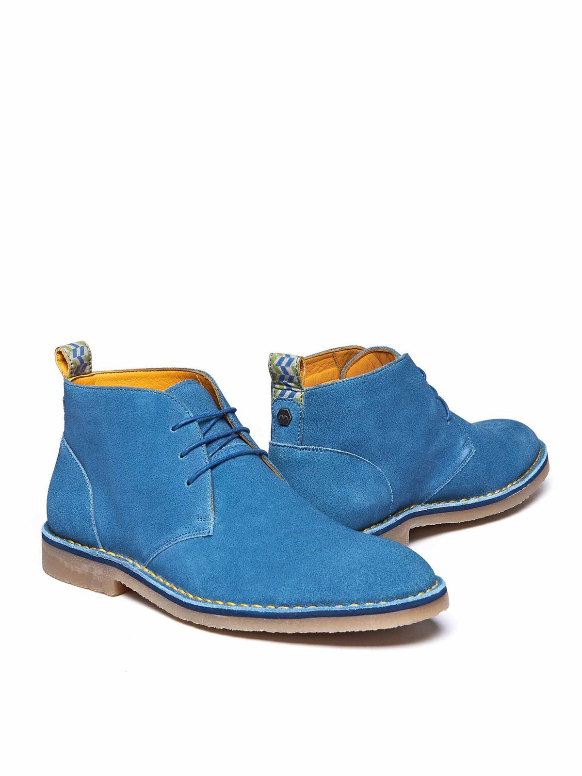 Blue men's desert boot - CHASSIS AEGEAN BLUE SUEDE