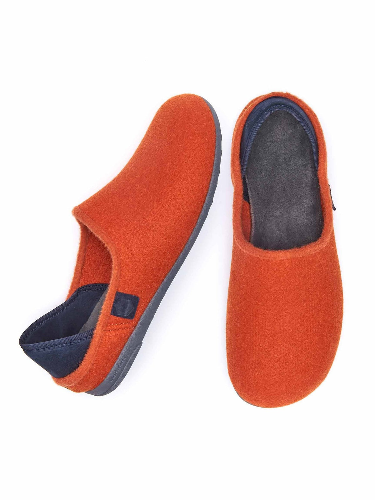 Orange men's full felt slippers - MATMI ORANGE
