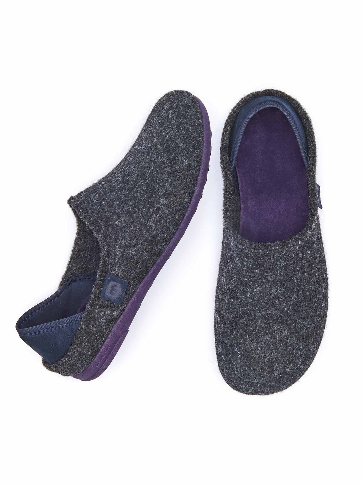 Grey men's full felt slippers - MATMI GREY