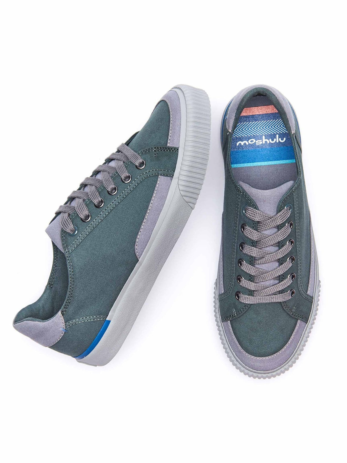 Green men's cotton canvas trainers - DAUB ATLANTIS GREEN