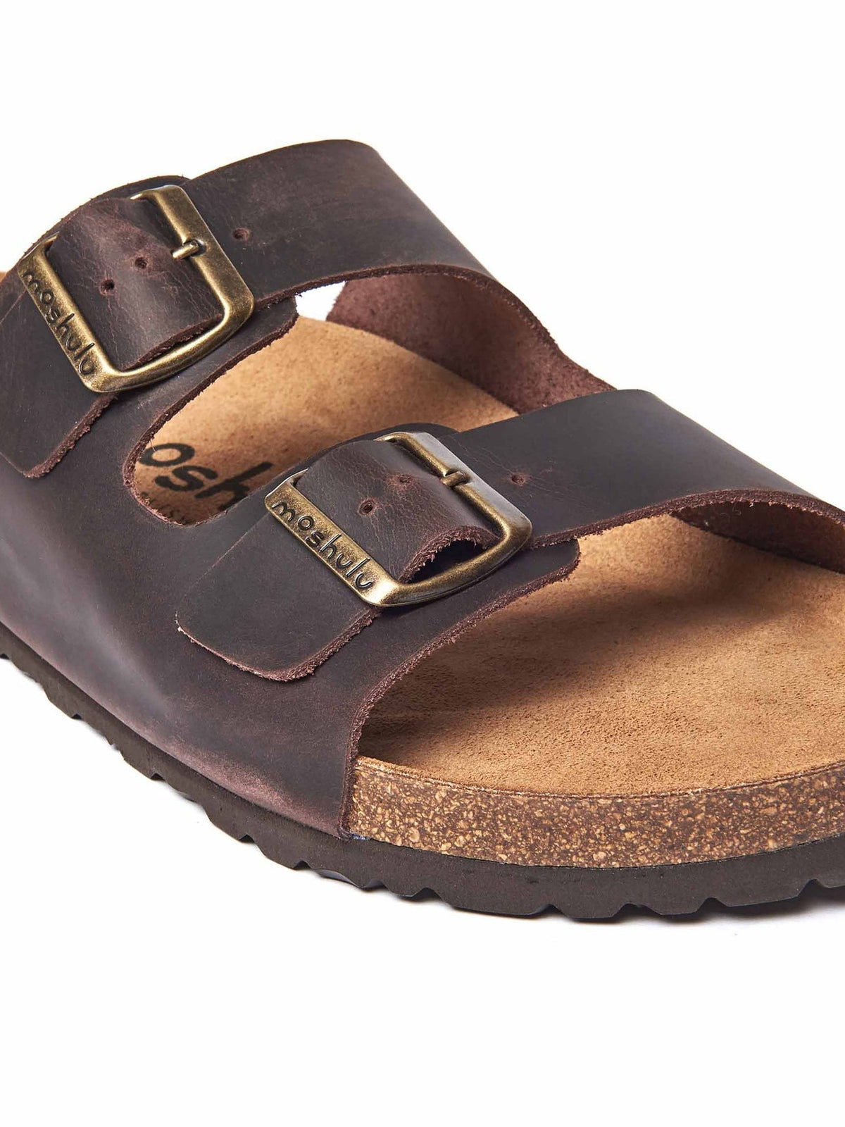 Brown leather cork footbed sandals - MUNICH WAXY CHOCOLATE
