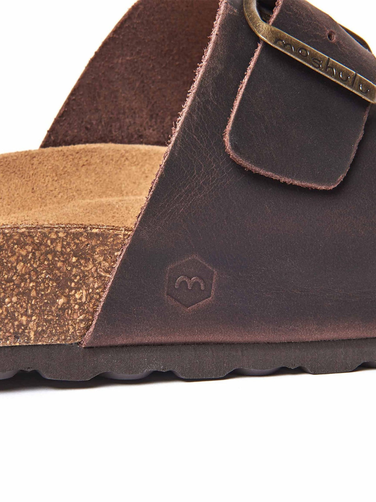 Brown leather cork footbed sandals - MUNICH WAXY CHOCOLATE