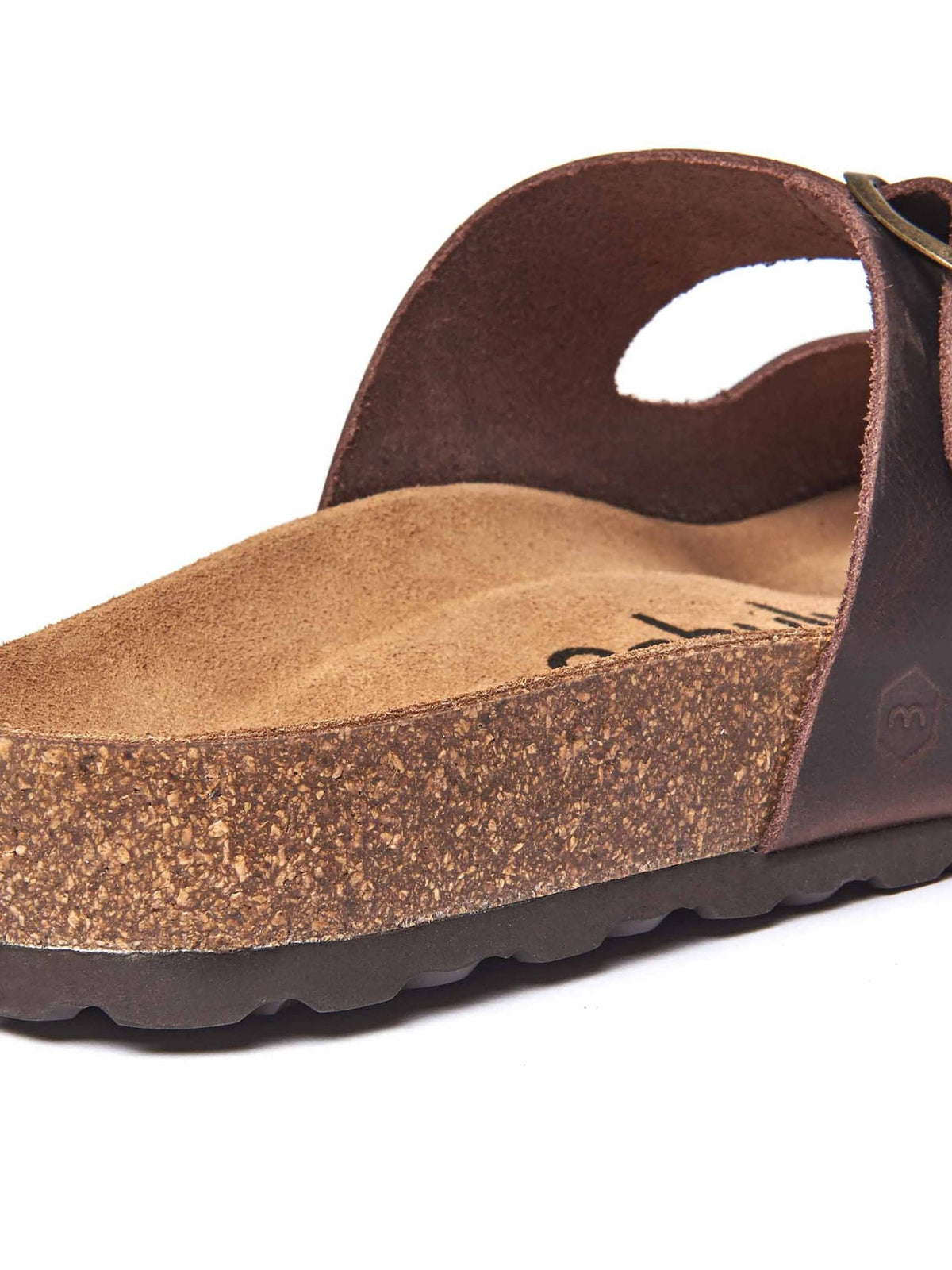Brown leather cork footbed sandals - MUNICH WAXY CHOCOLATE