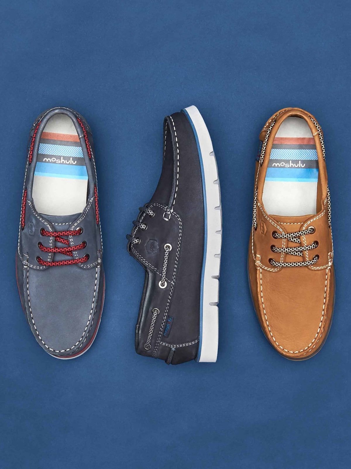 Blue men's deck shoes - OXENHOPE INDIGO