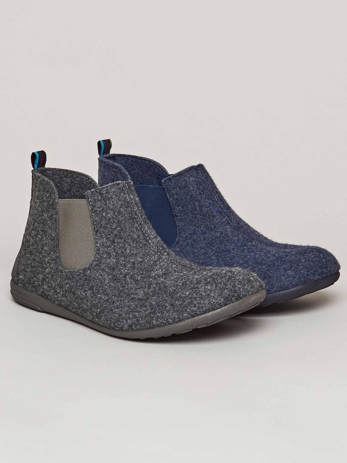Grey men's felt slippers - BOSWIN GREY