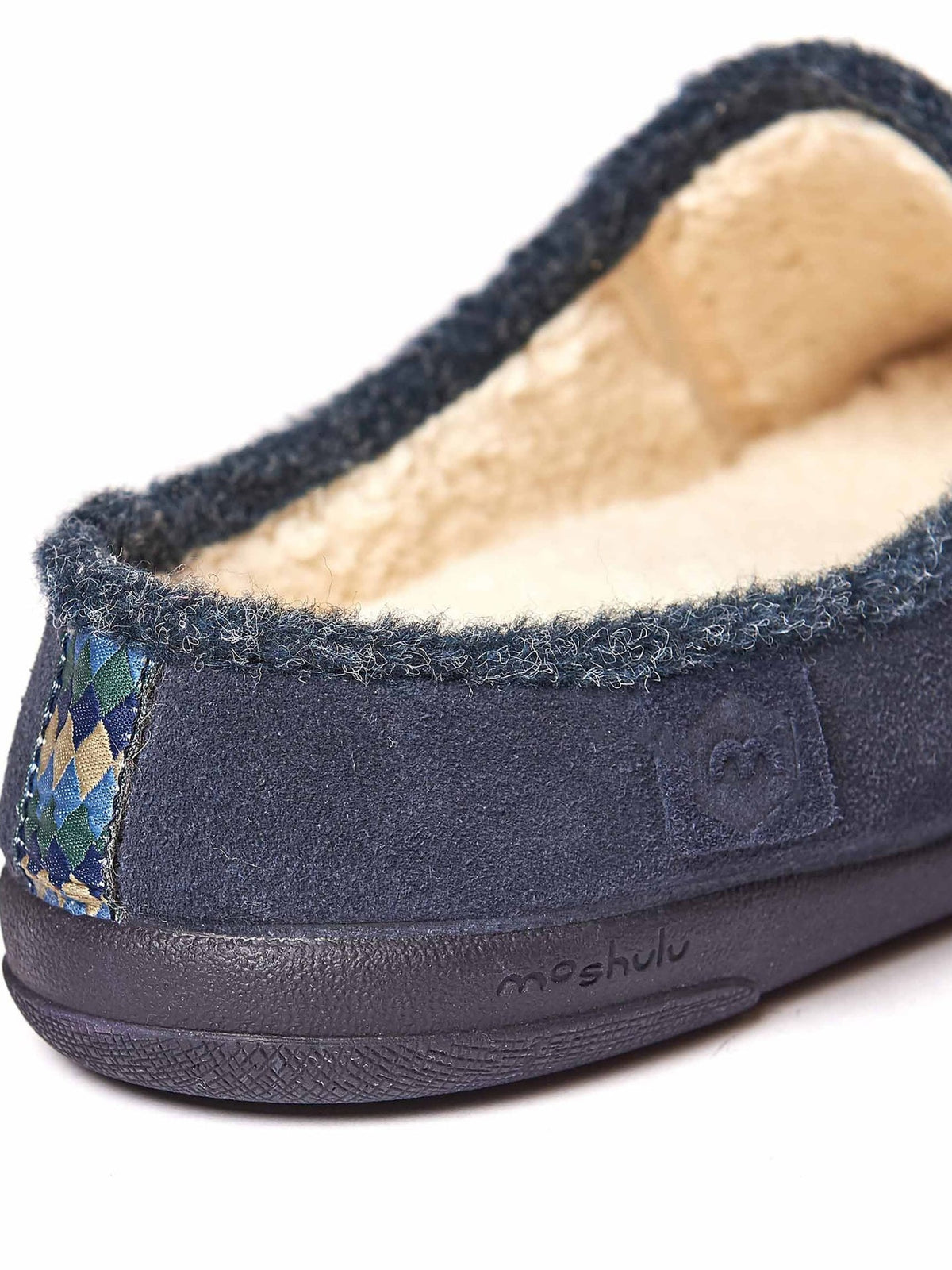 Blue men's suede mule slippers - DERRIL NAVY