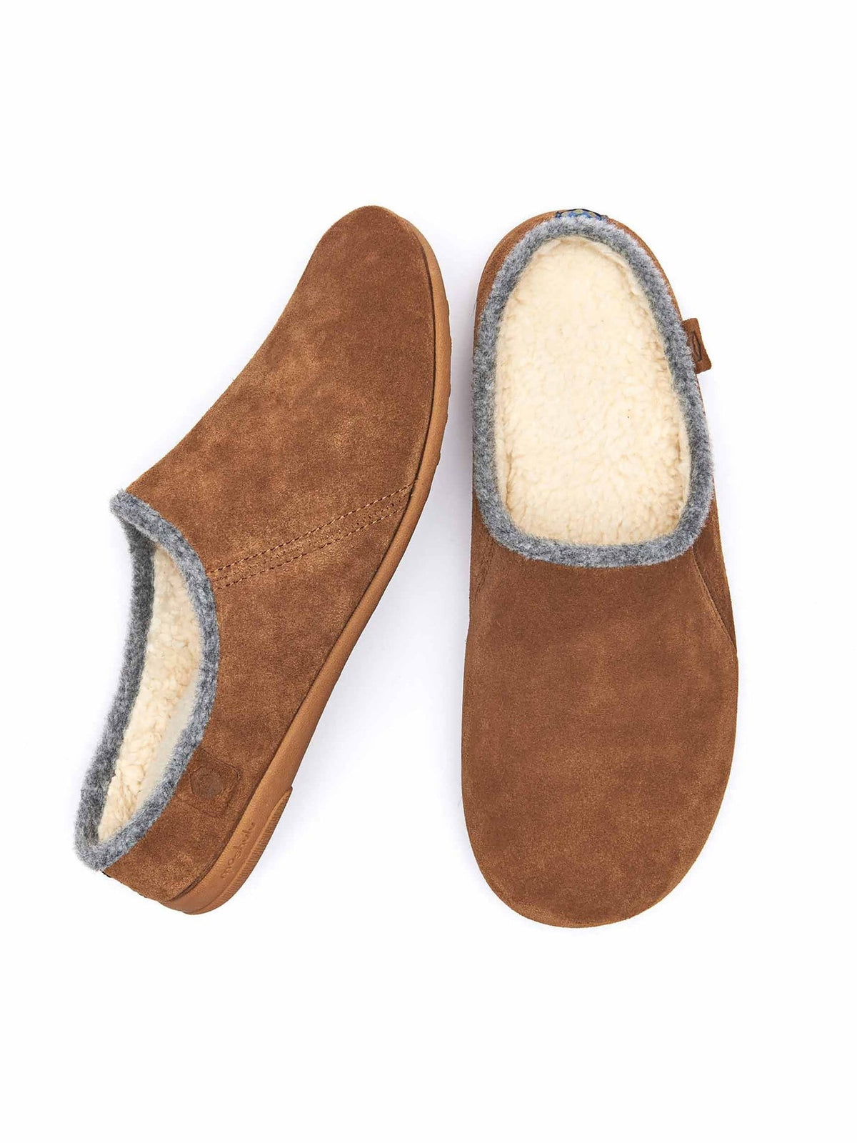 Brown men's suede mule slippers - DERRIL TAN